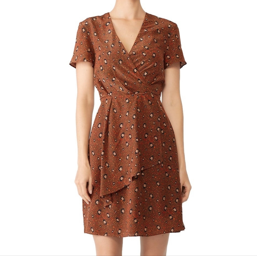 Slate & Willow Brown Patterned Mini Dress DAMAGED